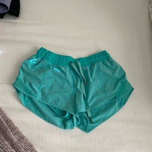 lululemon teal hotty hot shorts